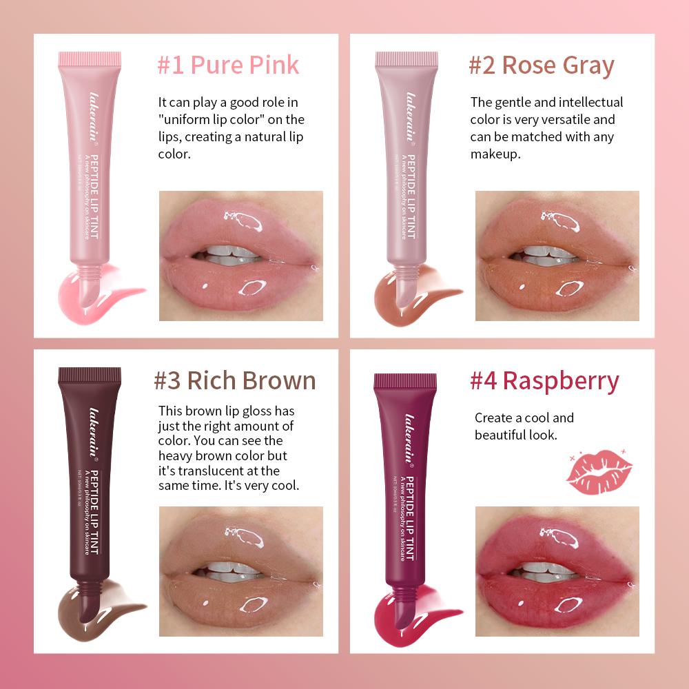 Long-lasting Moisturizing Lip Gloss, Transparent Lipstick Color, Lip Glaze Cosmetics, 4 Colors, Phone Case Friendly