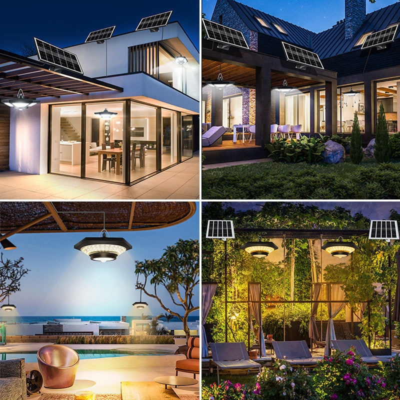 Solar Pendant Light Indoor Outdoor 228 LED, Remote Solar Shed Light for Garage, Barn, Gazebo, Yard
