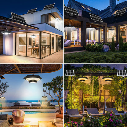 Solar Pendant Light Indoor Outdoor 228 LED, Remote Solar Shed Light for Garage, Barn, Gazebo, Yard