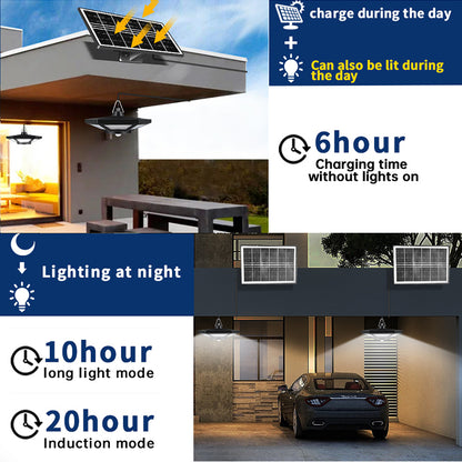 Solar Pendant Light Indoor Outdoor 228 LED, Remote Solar Shed Light for Garage, Barn, Gazebo, Yard