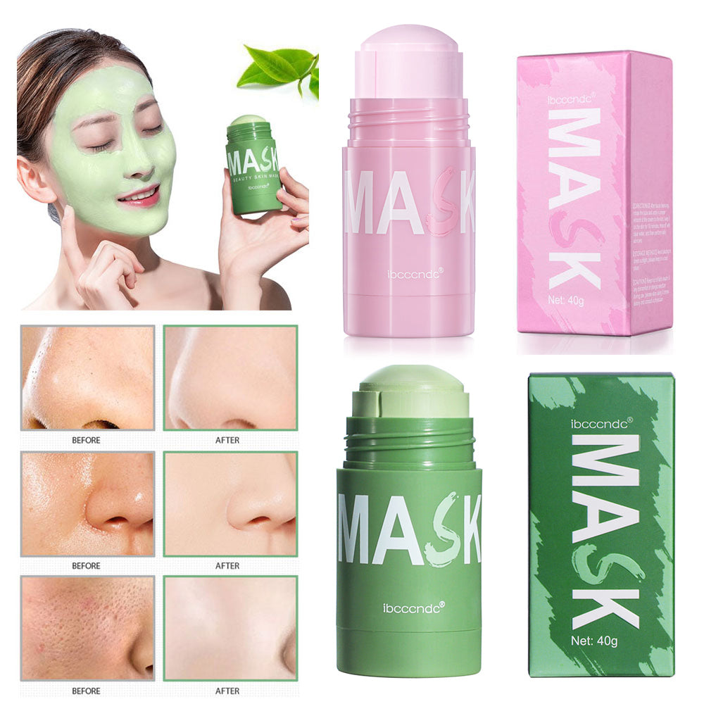 Face Clean Mask Green Tea Rose Extract Cleansing Stick Deep Moisturizing Shrinks Pores Blackhead Oi 1