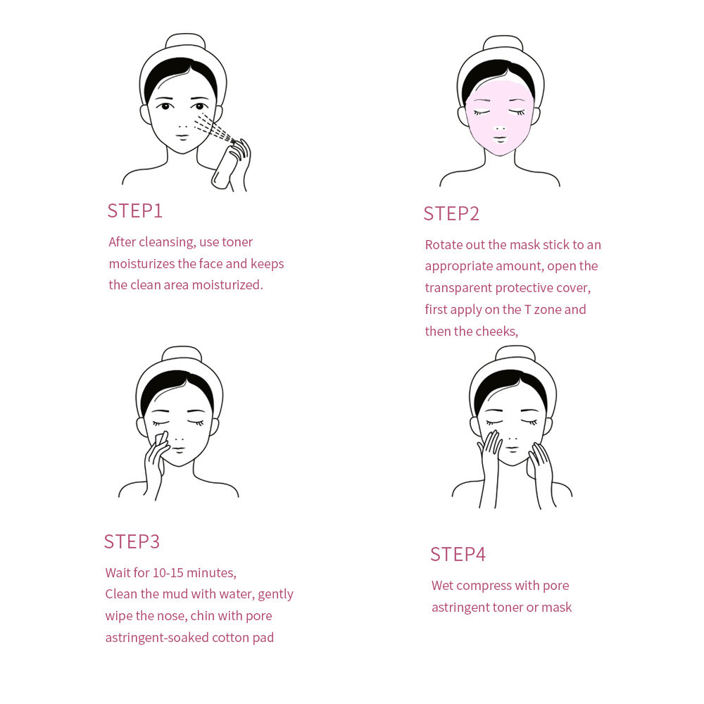 Face Clean Mask Green Tea Rose Extract Cleansing Stick Deep Moisturizing Shrinks Pores Blackhead Oi 4