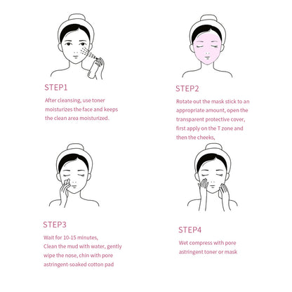 Face Clean Mask Green Tea Rose Extract Cleansing Stick Deep Moisturizing Shrinks Pores Blackhead Oi 4