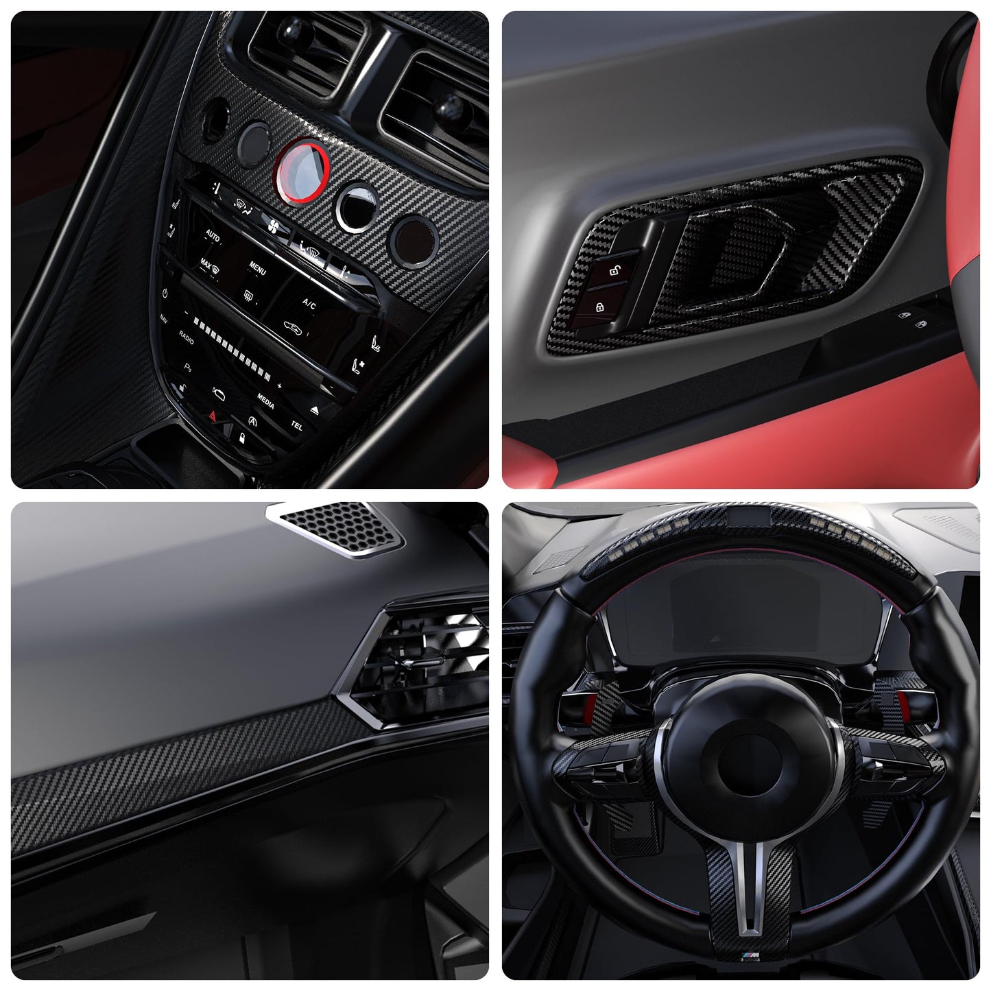 Nano Carbon Fiber Car 3D Tape Mirror Protector Strip, Waterproof Adhesive for Scratch Protection