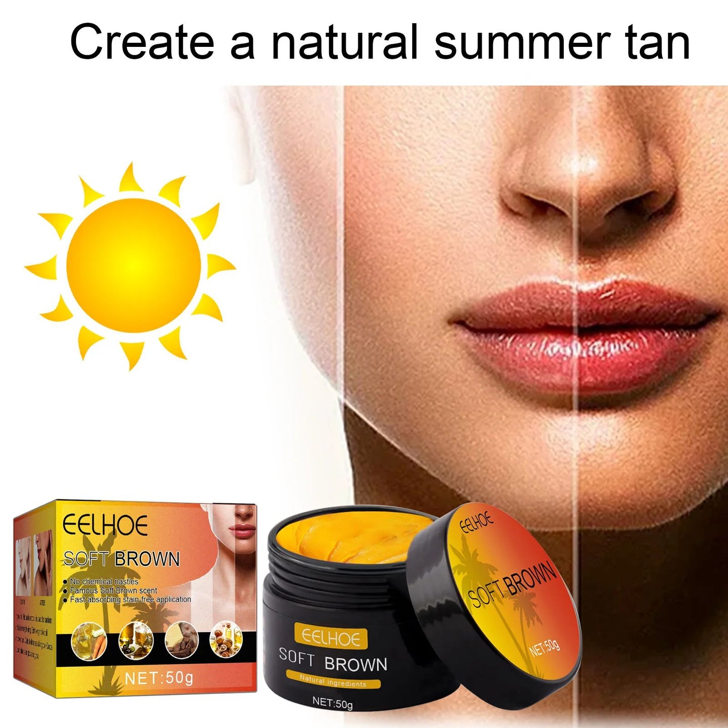 Natural SelfTanning Lotion LongLasting Tanning Cream For Face  Body Bronzer Skin Tanner With Suntan 1