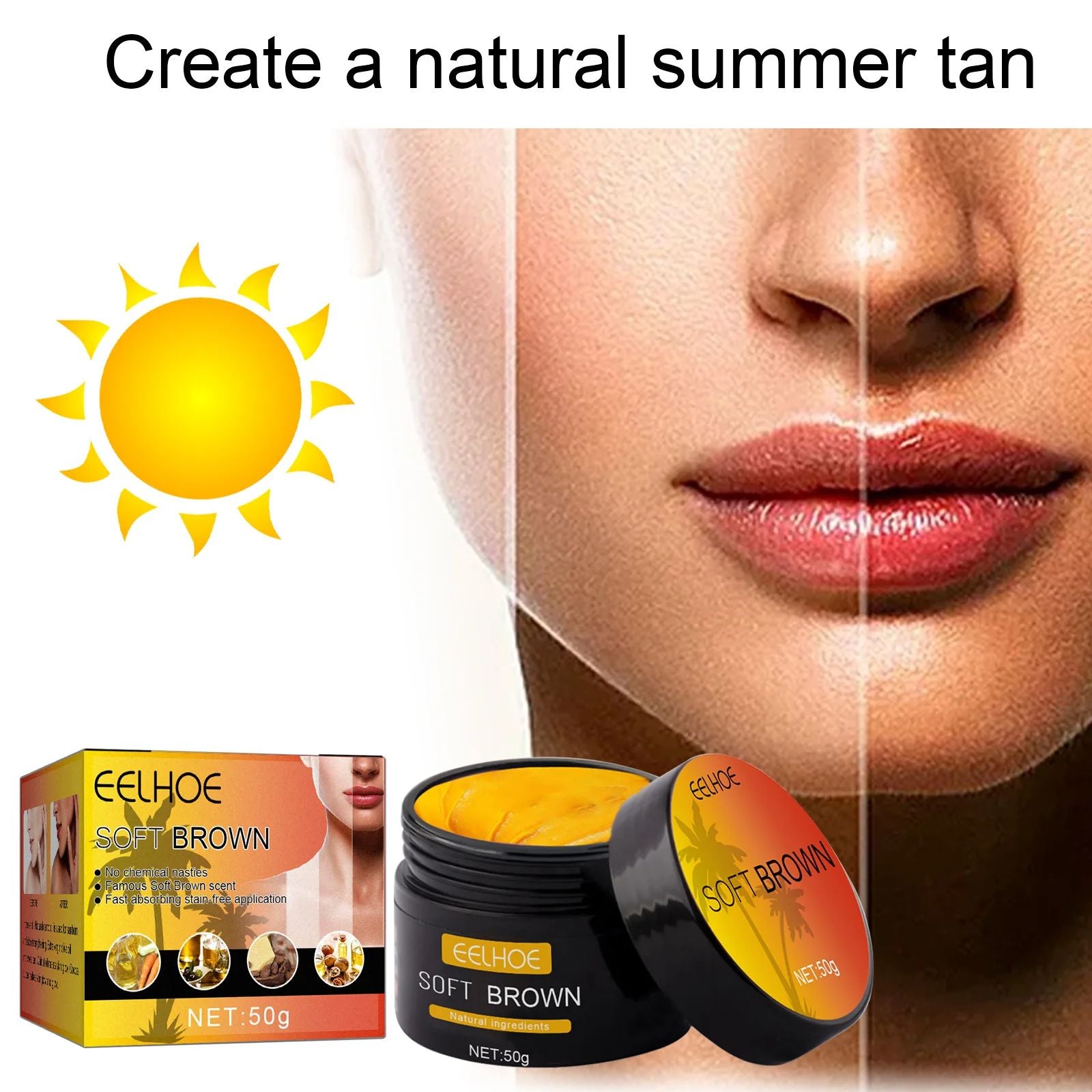 Natural SelfTanning Lotion LongLasting Tanning Cream For Face  Body Bronzer Skin Tanner With Suntan 1