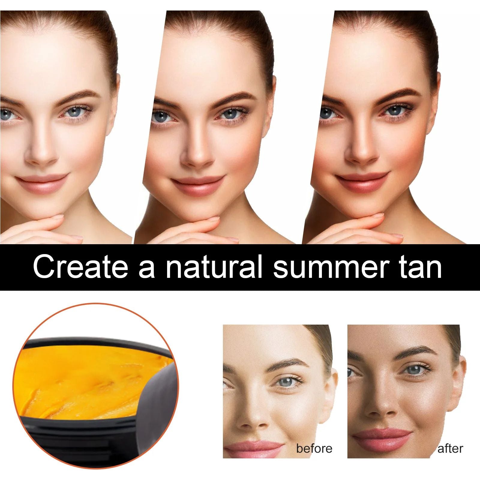 Natural SelfTanning Lotion LongLasting Tanning Cream For Face  Body Bronzer Skin Tanner With Suntan 2
