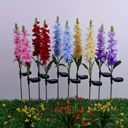 Outdoor Solar Powered Swallowgrass Flower Lantern for Garden Decoration, Solar Energy Landscape Lighting Lamp