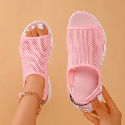 Knitted Slip On Sports Sandals For Women Lightweight Stretch Mesh Summer Shoes 5