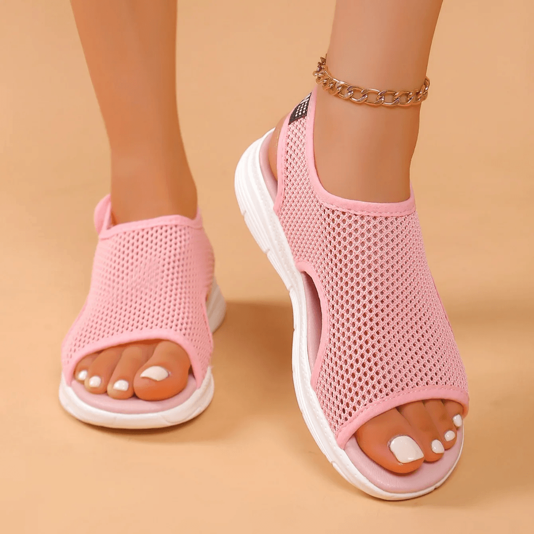 Knitted Slip On Sports Sandals For Women Lightweight Stretch Mesh Summer Shoes 6