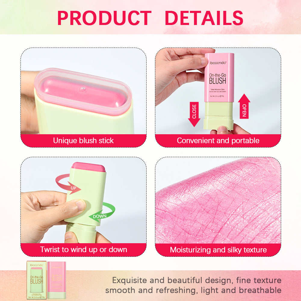 Tinted Moisture Blush Stick Cheek Blusher Cosmetics 3 In 1 Makeup Tube For Lips Eyes Cheeks Glow Bl 4
