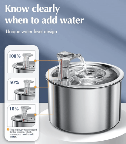 Stainless Steel Cat Water Fountain 2L Automatic Pet Dispenser With Sensor And Heating Option 1