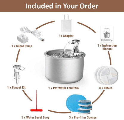 Stainless Steel Cat Water Fountain 2L Automatic Pet Dispenser With Sensor And Heating Option 5