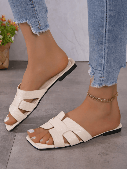 Casual Flat Sandals For Women Versatile Outdoor Slip On Summer Shoes 1