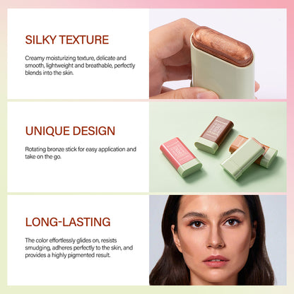 High Gloss Stick Face Brightening Rotary Small Gold Tube Concealer Pearl Gloss Dressing Stick 2