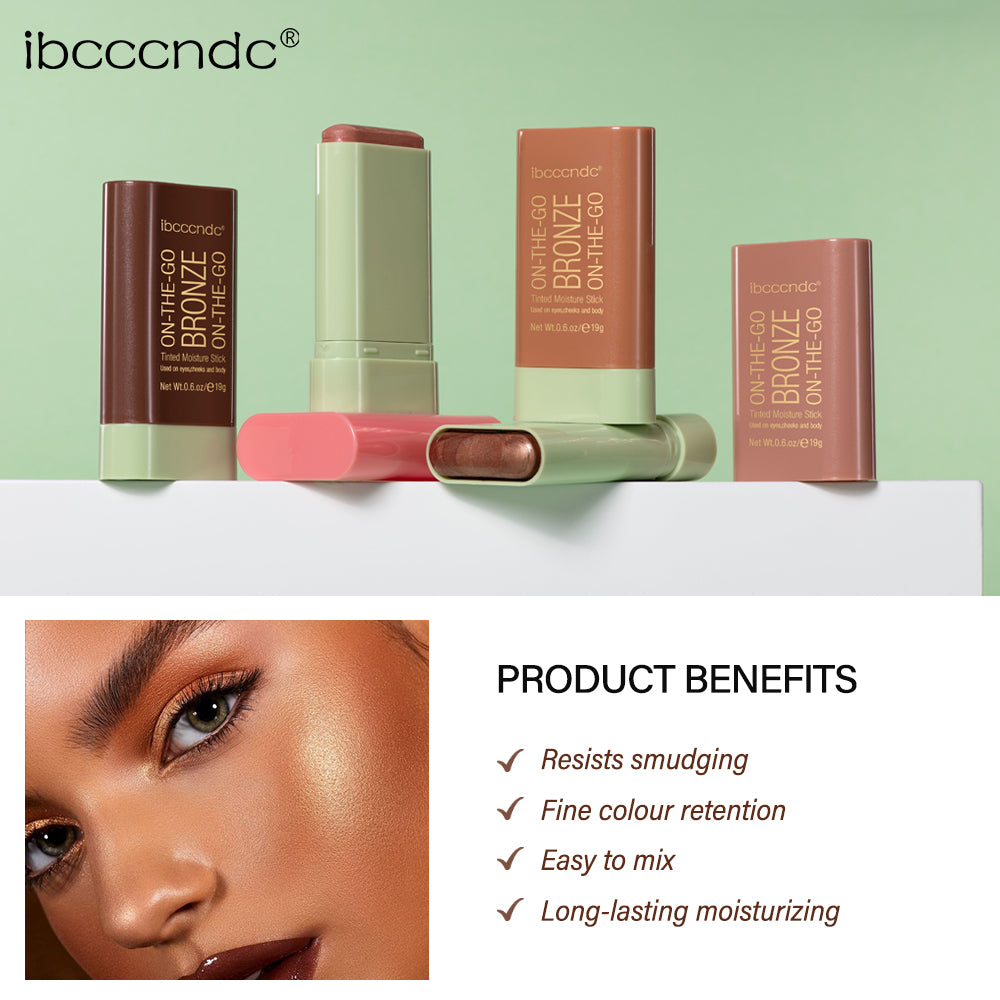 High Gloss Stick Face Brightening Rotary Small Gold Tube Concealer Pearl Gloss Dressing Stick 3