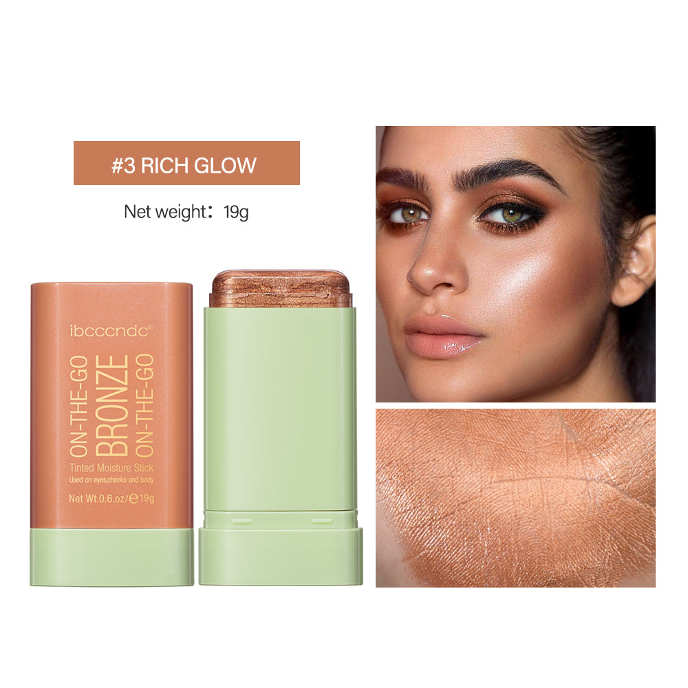 High Gloss Stick Face Brightening Rotary Small Gold Tube Concealer Pearl Gloss Dressing Stick 5