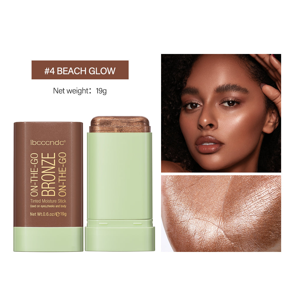 High Gloss Stick Face Brightening Rotary Small Gold Tube Concealer Pearl Gloss Dressing Stick 6