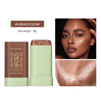 High Gloss Stick Face Brightening Rotary Small Gold Tube Concealer Pearl Gloss Dressing Stick 6