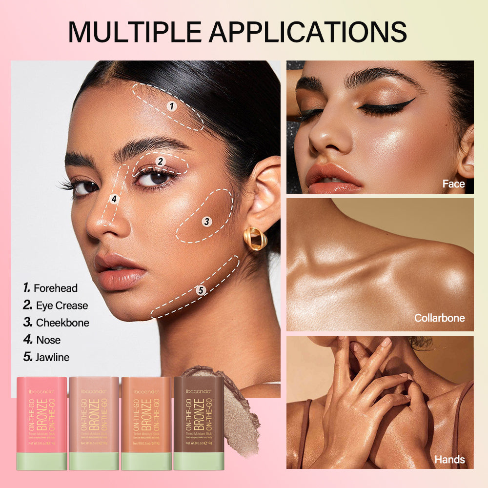 High Gloss Stick Face Brightening Rotary Small Gold Tube Concealer Pearl Gloss Dressing Stick 4