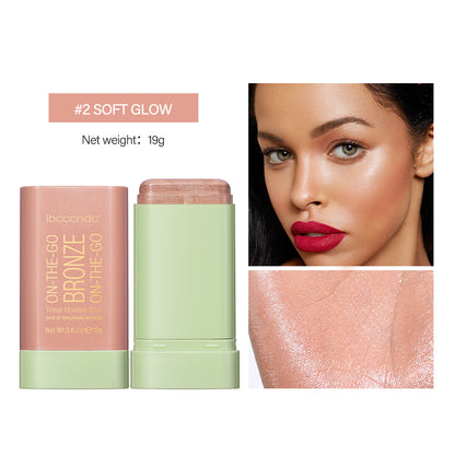High Gloss Stick Face Brightening Rotary Small Gold Tube Concealer Pearl Gloss Dressing Stick 7
