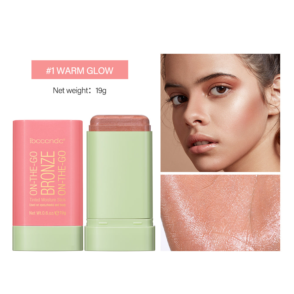 High Gloss Stick Face Brightening Rotary Small Gold Tube Concealer Pearl Gloss Dressing Stick 8