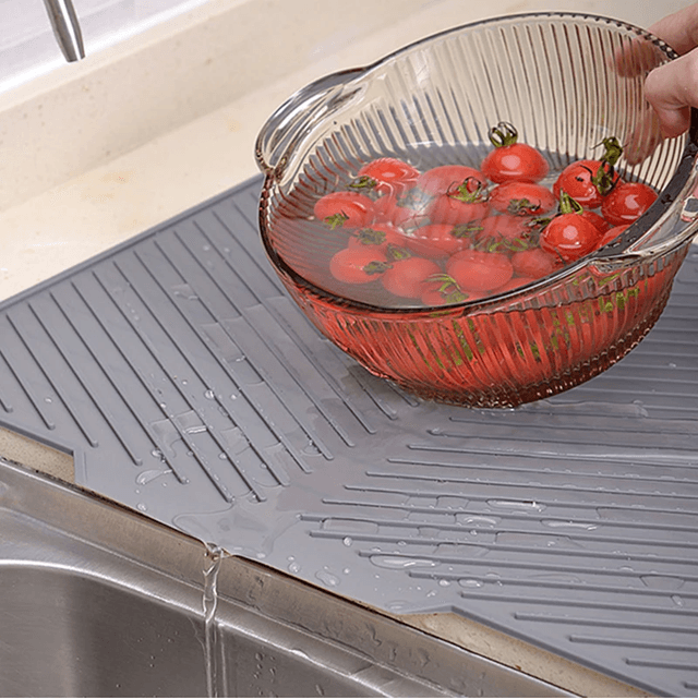 Silicone Dish Drying Mat Non Slip Heat Resistant Kitchen Counter Protector 3