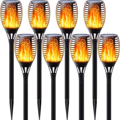 Waterproof Solar Light Outdoor with Flashing Flame, 12LED Solar Flashlight, Christmas Garden Decoration Lighting