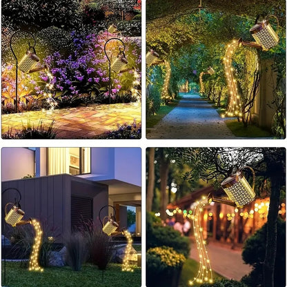 Vintage Solar Tea Kettle Lantern, 1PC Rustproof Outdoor Iron Light, Waterproof Pathway Garden Lamp, Auto Dusk to Dawn