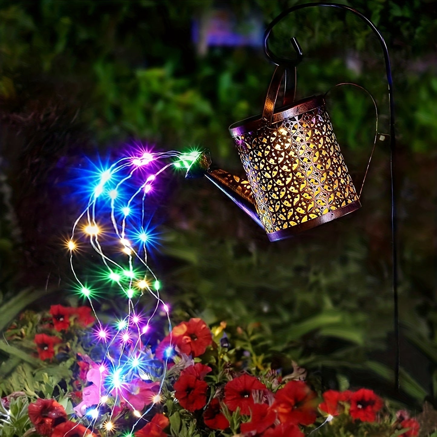 Vintage Solar Tea Kettle Lantern, 1PC Rustproof Outdoor Iron Light, Waterproof Pathway Garden Lamp, Auto Dusk to Dawn