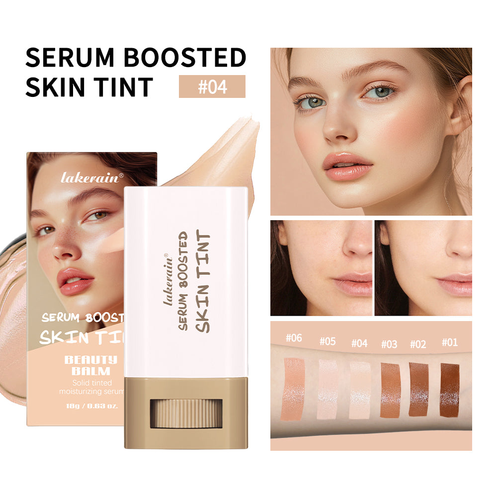 Foundation Stick Serum Boosted Skin Tint Balm Silky Texture Moisturizing Coverage Plumper Natural E 1