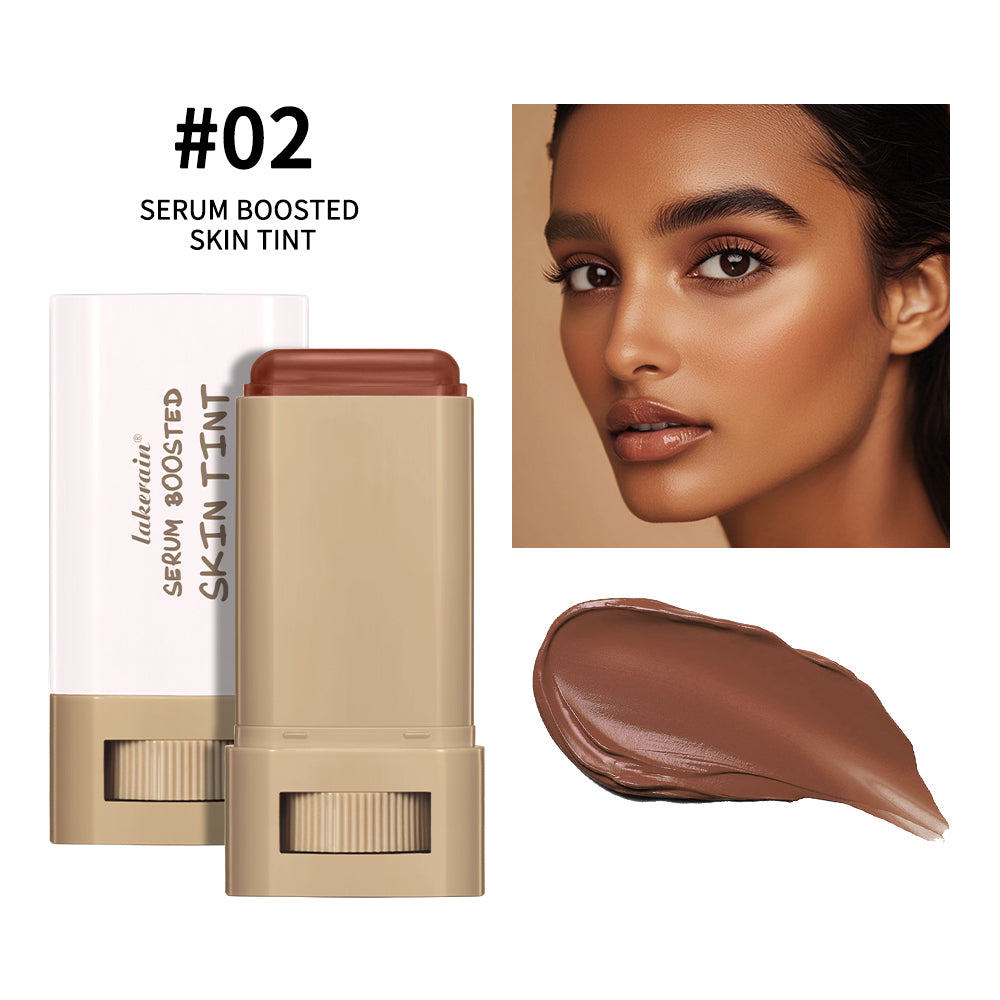 Foundation Stick Serum Boosted Skin Tint Balm Silky Texture Moisturizing Coverage Plumper Natural E 5
