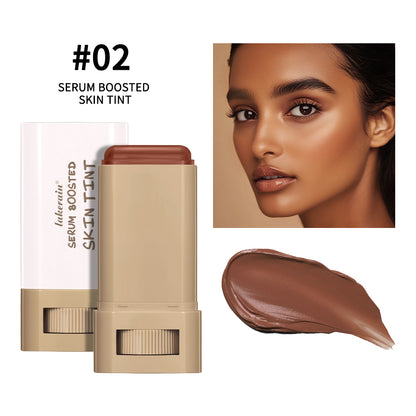 Foundation Stick Serum Boosted Skin Tint Balm Silky Texture Moisturizing Coverage Plumper Natural E 5