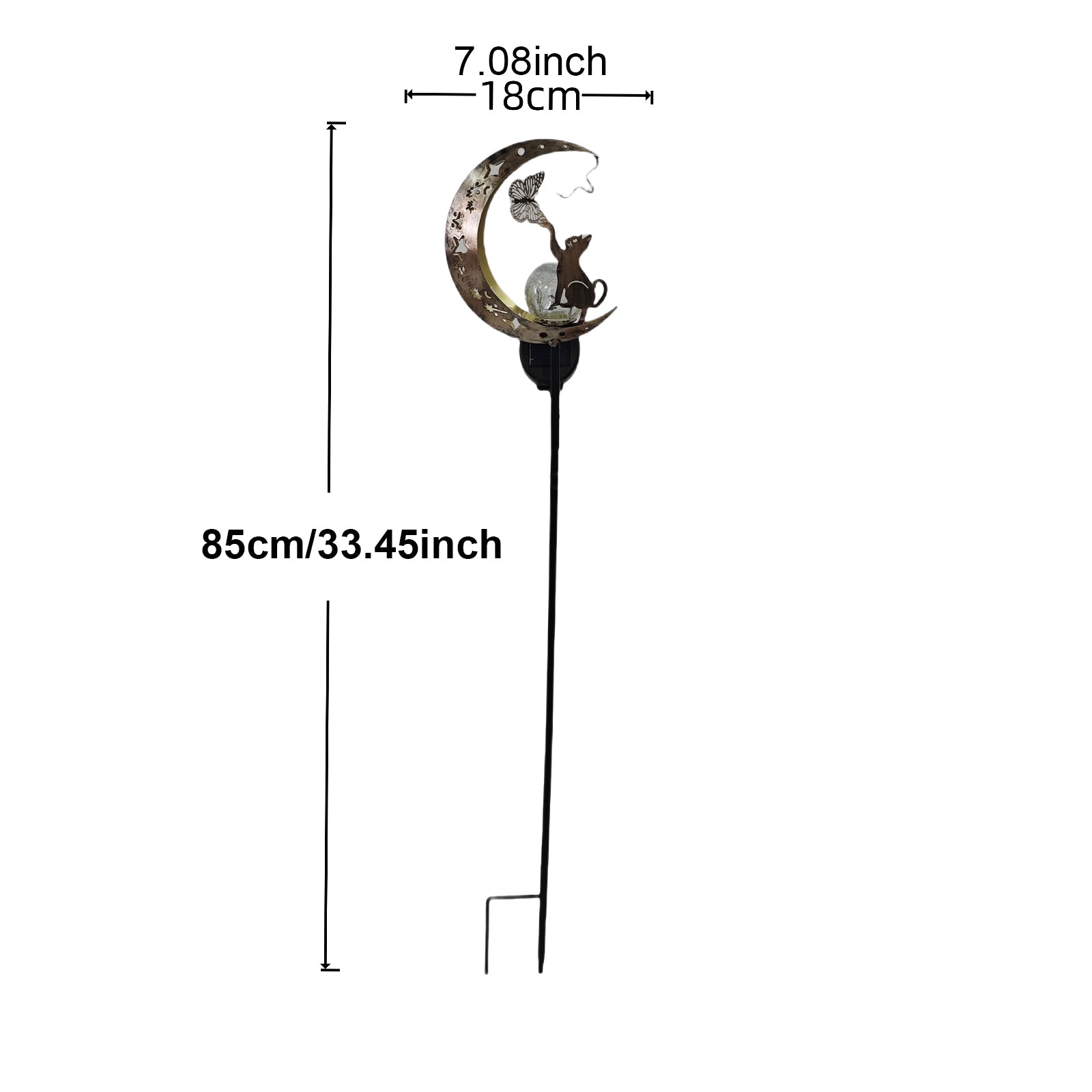 Solar Lawn Light for Yard, 1pc Cat Paw and Butterfly Moon Stars Garden Decor, Outdoor Iron Pathway Party Gift