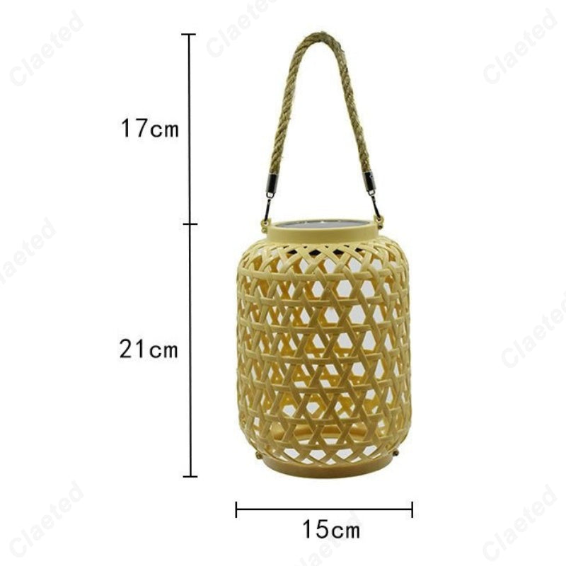 Outdoor Solar Lantern Handheld Hemp Rope, Garden Villa Decor Light, Balcony Courtyard Atmosphere Projection Lamp