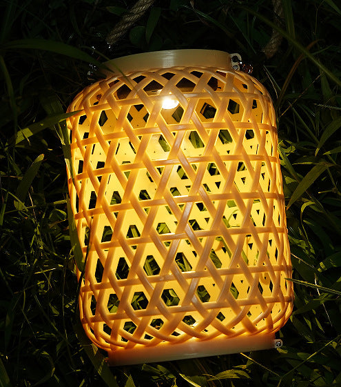 Outdoor Solar Lantern Handheld Hemp Rope, Garden Villa Decor Light, Balcony Courtyard Atmosphere Projection Lamp