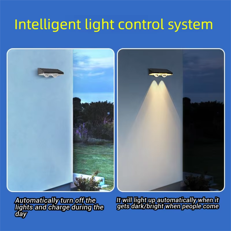 Outdoor LED Solar Fence Lights for Garden, Solar Powered Bright Wall Lights, Waterproof Deck Patio Landscape Lamp Yard