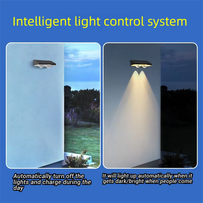 Outdoor LED Solar Fence Lights for Garden, Solar Powered Bright Wall Lights, Waterproof Deck Patio Landscape Lamp Yard