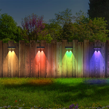 Outdoor LED Solar Fence Lights for Garden, Solar Powered Bright Wall Lights, Waterproof Deck Patio Landscape Lamp Yard
