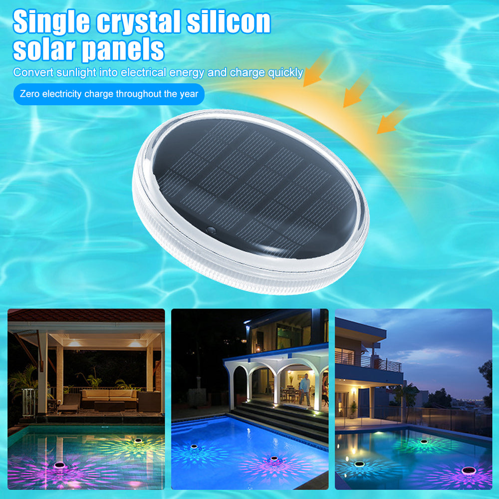 Rechargeable Solar Swimming Pool Lights With Remote 9 Color LED Timer Waterproof Atmosphere Lantern 1