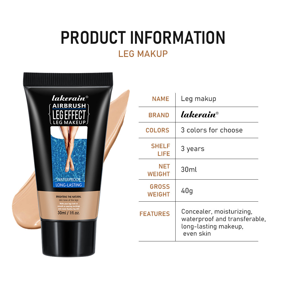 Leg Makeup Moisturizing Liquid Body Foundation, Even Skin Tone, Waterproof Blemish Cover, Fake Lotion Tan Cream