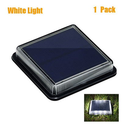 Outdoor Solar Power Step Light Stair Lamp, 12 LEDs Waterproof Deck Light, Auto On Off Garden Lighting