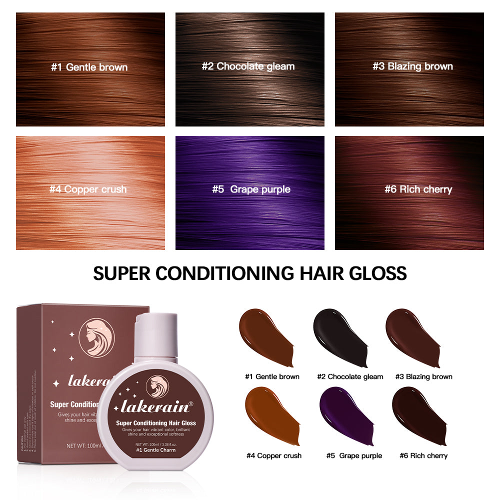 Hair Glaze Super Gloss, Color Conditioning Gloss Rinse Out Semi-Permanent Hair Gloss, Boosts Color, Adds Shine