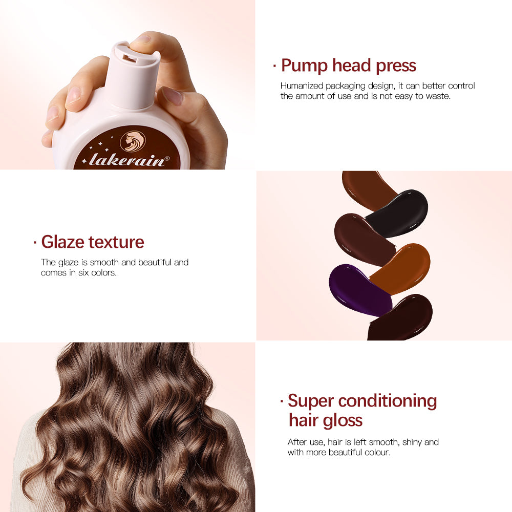 Hair Glaze Super Gloss, Color Conditioning Gloss Rinse Out Semi-Permanent Hair Gloss, Boosts Color, Adds Shine