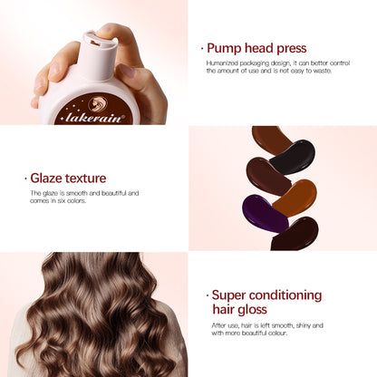 Hair Glaze Super Gloss, Color Conditioning Gloss Rinse Out Semi-Permanent Hair Gloss, Boosts Color, Adds Shine