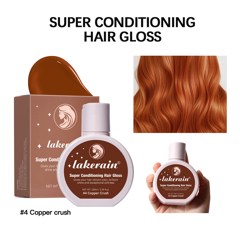 Hair Glaze Super Gloss, Color Conditioning Gloss Rinse Out Semi-Permanent Hair Gloss, Boosts Color, Adds Shine