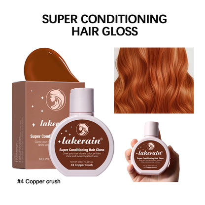Hair Glaze Super Gloss, Color Conditioning Gloss Rinse Out Semi-Permanent Hair Gloss, Boosts Color, Adds Shine