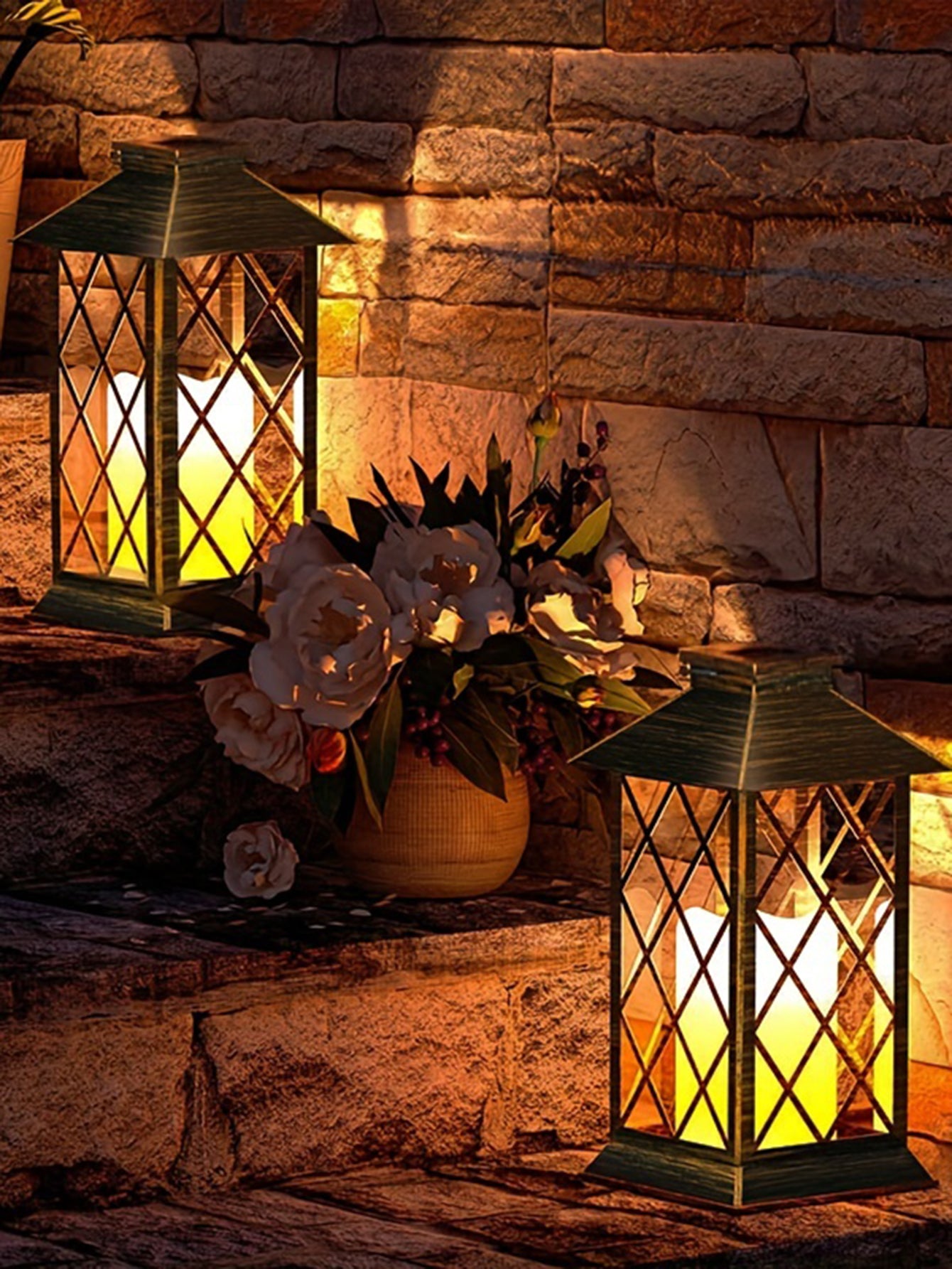 Solar Powered Hanging Lamp with Flickering Flameless Candle Light, Waterproof LED for Lawn, Patio, Table Outdoor Use
