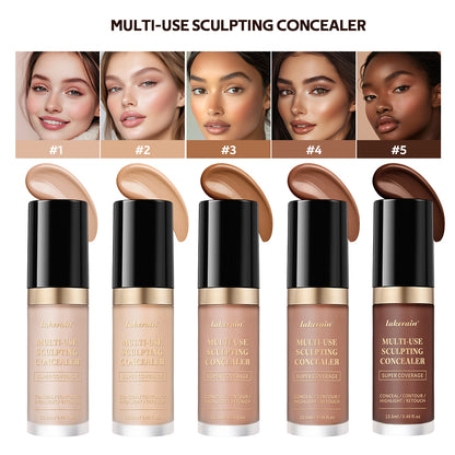 Multi-Use Super Coverage Concealer, Oil Free Hydrating Cream, Long Lasting Face Makeup, Cover Contour Highlight Retouch