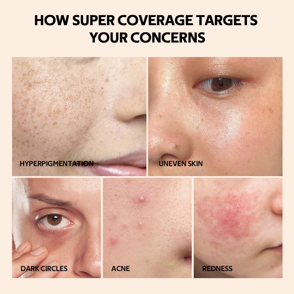 Multi-Use Super Coverage Concealer, Oil Free Hydrating Cream, Long Lasting Face Makeup, Cover Contour Highlight Retouch